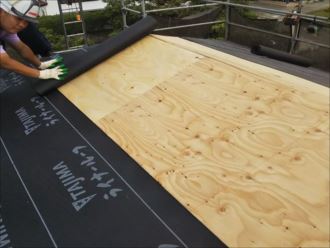 君津市　防水紙の重ね