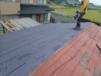 市原市　防水紙の設置完了