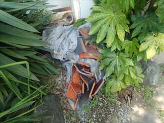 君津市　破損した瓦