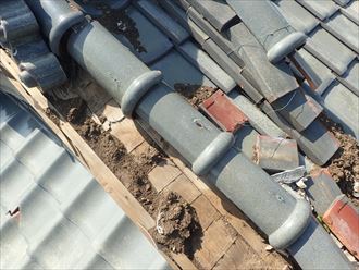 木更津市　ケラバ瓦の落下