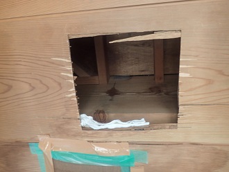 散水試験　小屋裏