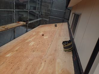 木更津市　野地板張り完了