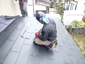 東金市　屋根工事の状況
