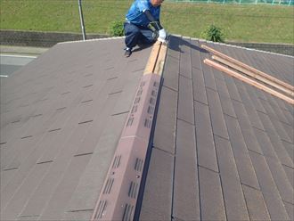 千葉市若葉区　貫板の取り付け状況