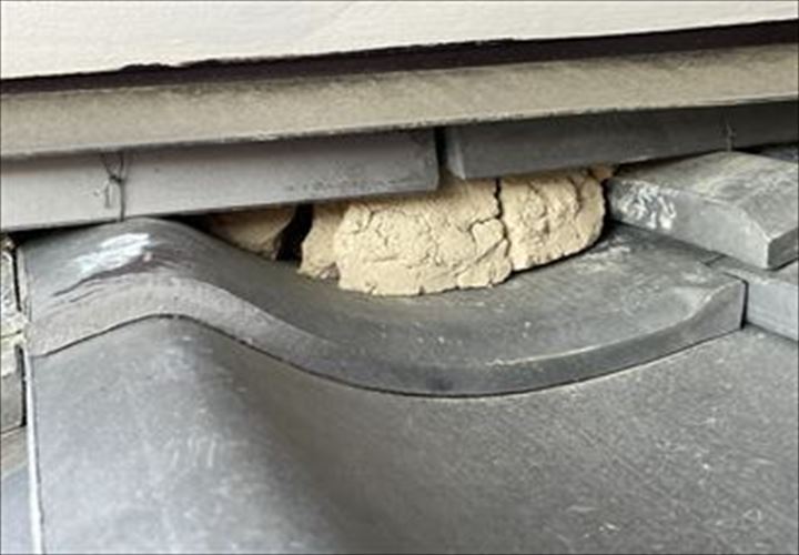 土居のし漆喰の剥がれ