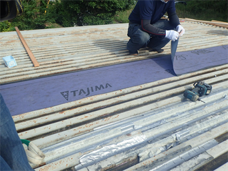 木更津市　継ぎ目への防水紙の設置