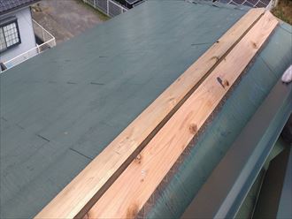 長生郡　貫板の設置完了