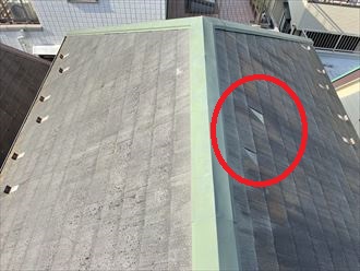 スレート材の破損