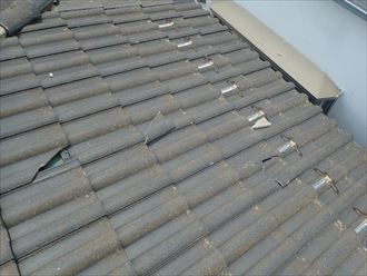 習志野市　棟瓦の崩れ・瓦の割れ