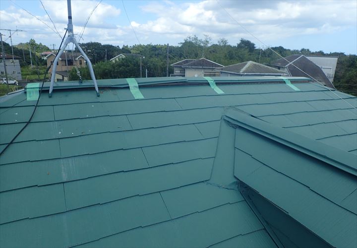 長生郡　棟板金仮復旧