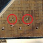 スレート屋根材に割れ