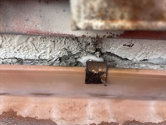 鼻隠しにヒビ割れ