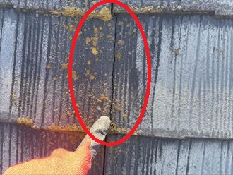 スレート屋根の割れ