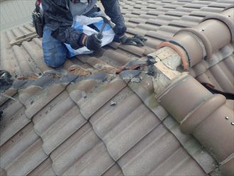 木更津市　既存の漆喰撤去