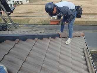 木更津市　冠瓦置き