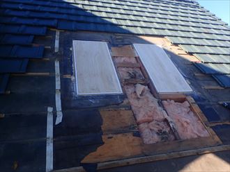 長生郡　天窓塞ぎ完了