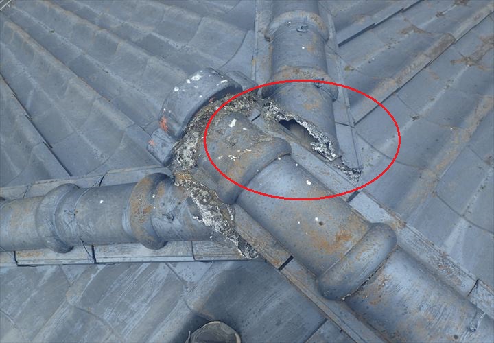 君津市　漆喰の欠損