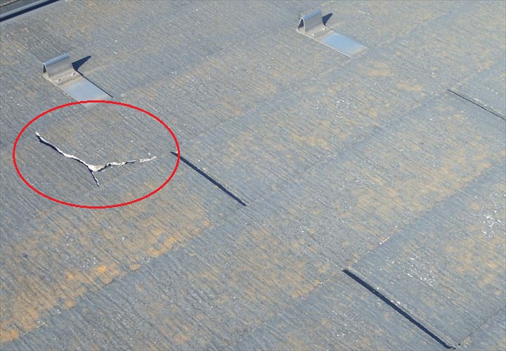 佐倉市　屋根材の割れ・グリシェイド