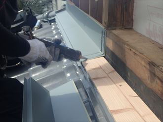 大網白里市　どいのし瓦への板金設置