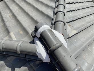 隅棟取り合い部漆喰処理