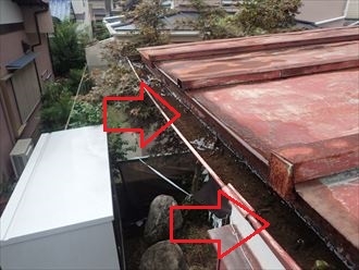 四街道市　雨樋の詰まり