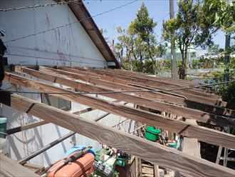 長生郡　桟木の取り外し完了