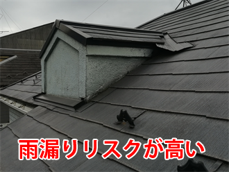 ドーマーは雨漏りリスクが高い