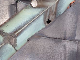 木更津市　谷板金の傷み