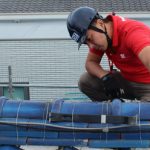 瓦屋根点検の様子