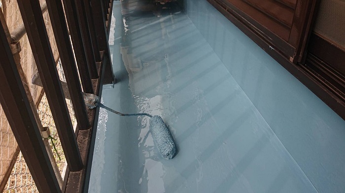 ウレタン防水工事の様子