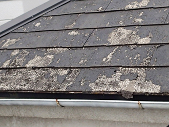 塗装劣化　素地が見えている