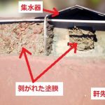 剥がれた塗膜で詰まりが発生