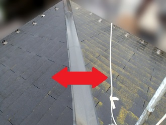 屋根面で状態に差がある