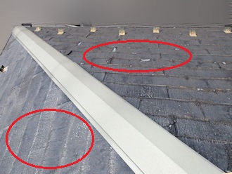 剥離状況に違い