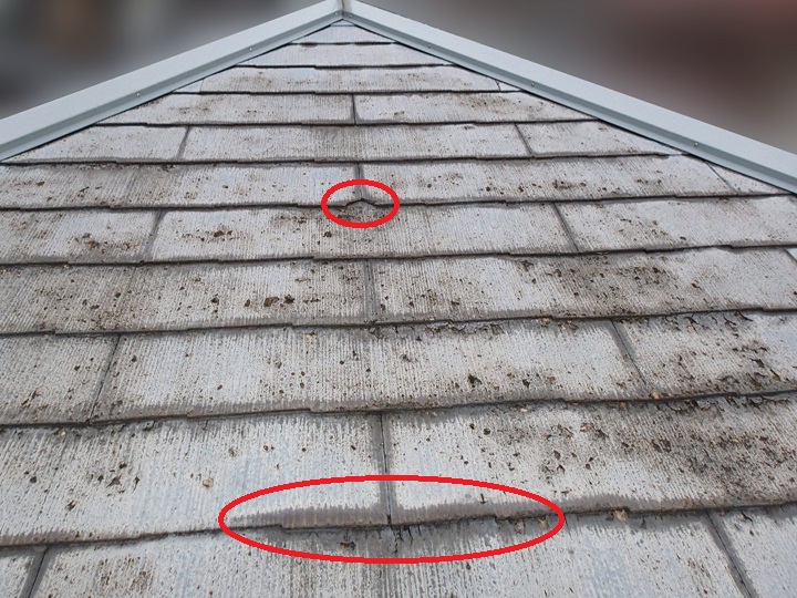 スレート　塗装劣化