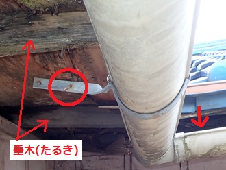 横樋固定金具　外れ