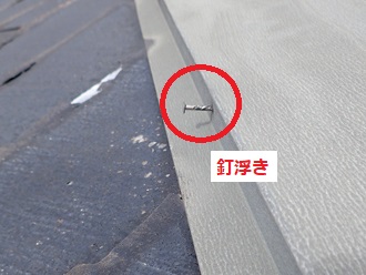 パミール　棟板金釘浮き