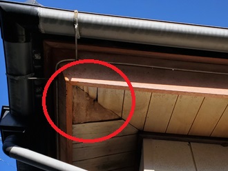 軒天-一部剥がれ2階