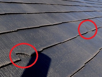 スレート屋根の割れ