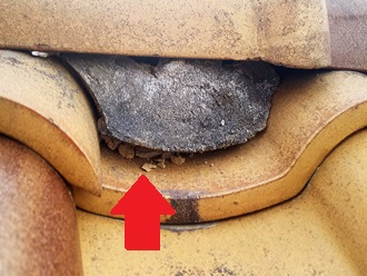 洋瓦　漆喰剥がれ