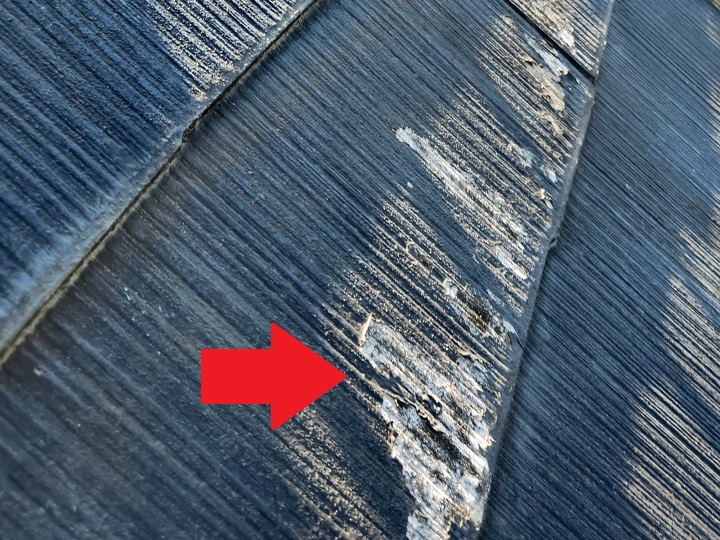 スレート表面の劣化