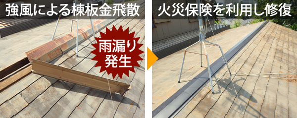 火災保険を活用した雨漏り修理