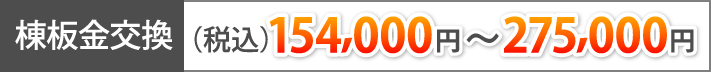 棟板金交換(税込154,000円～275,000円)