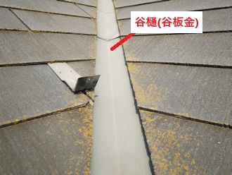 谷樋周辺の屋根材