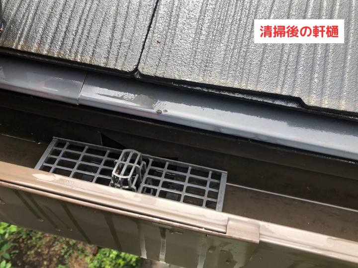 清掃後の軒樋