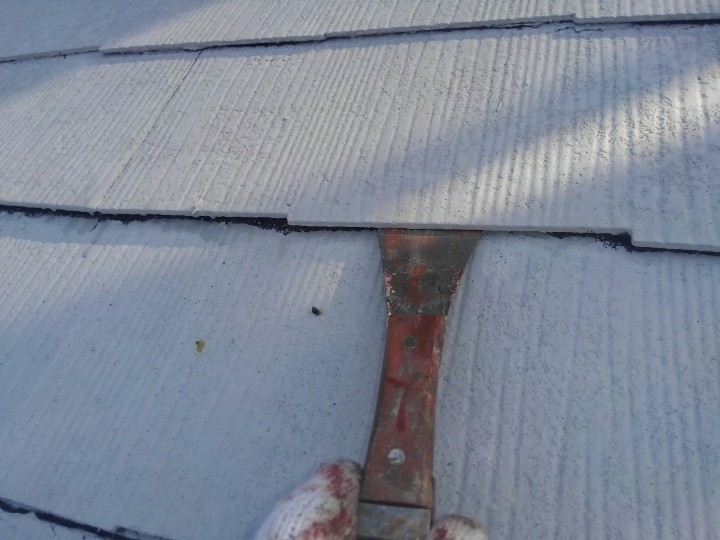 屋根にタスペーサー設置