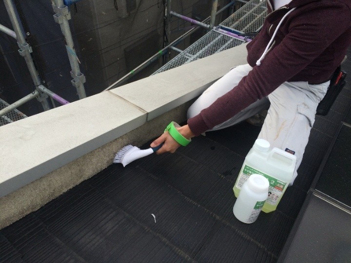 A２を用いた汚れの清掃作業工程