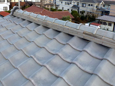 佐倉市　屋根　棟瓦取り直し　漆喰詰め直し　完工