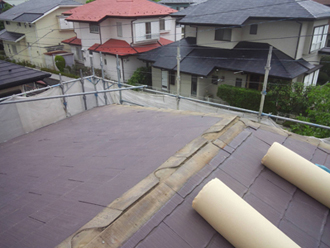 千葉県佐倉市　屋根カバー工法　室内塗装　雪止めも撤去