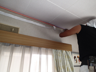 千葉県佐倉市　屋根カバー工法　室内塗装　養生